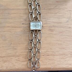 Vintage Fossil Women's Gold-Tone Open Link Bracelet Watch